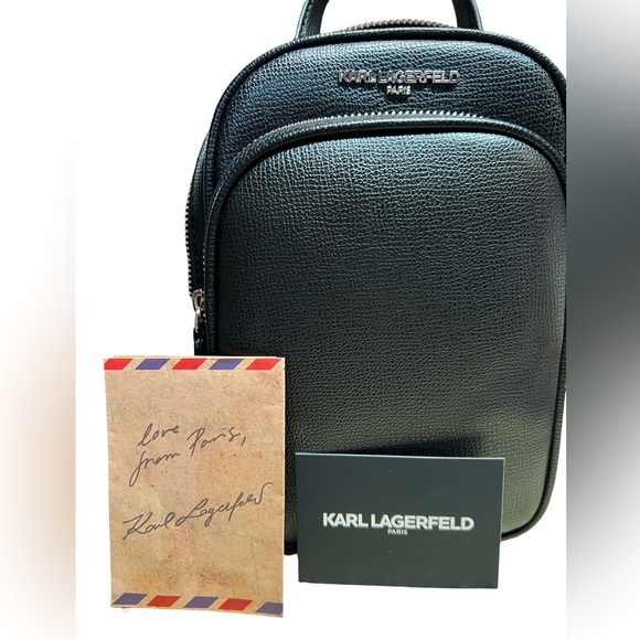 Karl Lagerfeld Paris NWT Black Maybelle Sling Crossbody Bag (P036) - Picture 7 of 12